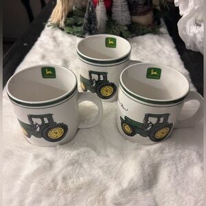 John Deere licensed mug cup tractor gift  Nothing Runs Like A Deere 3 pc
